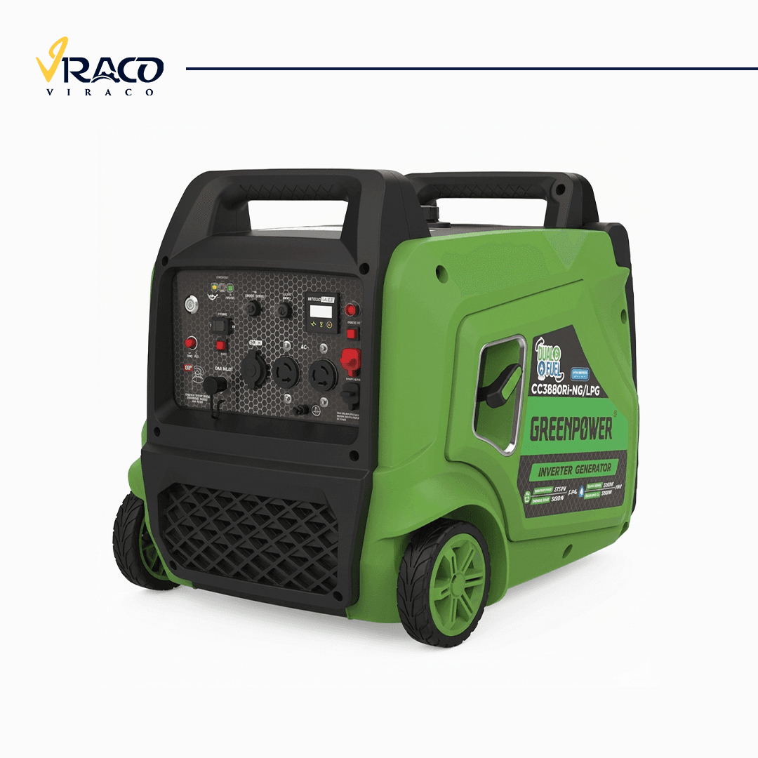 موتور برق گازسوز اینورتر استارتی 3300 وات گرین پاور مدل CC3800Ri-NG/LPG