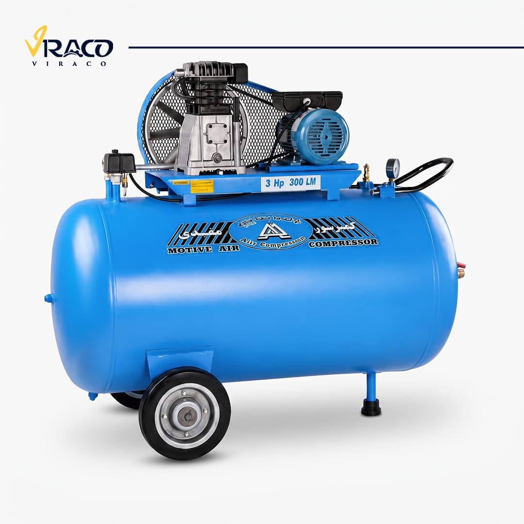 کمپرسور باد صنعتی روغنی افقی 350 لیتری مفیدی مدل CMI 350-250-H ساخت ABAC ایتالیا